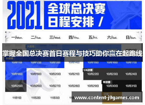 掌握全国总决赛首日赛程与技巧助你赢在起跑线